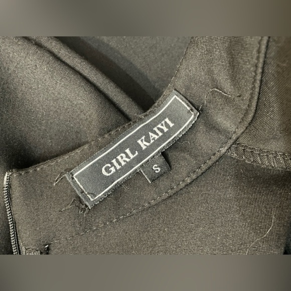 GIRL KAIYL ~ Black Fringed‎ Dress ~ Small - Picture 6 of 7